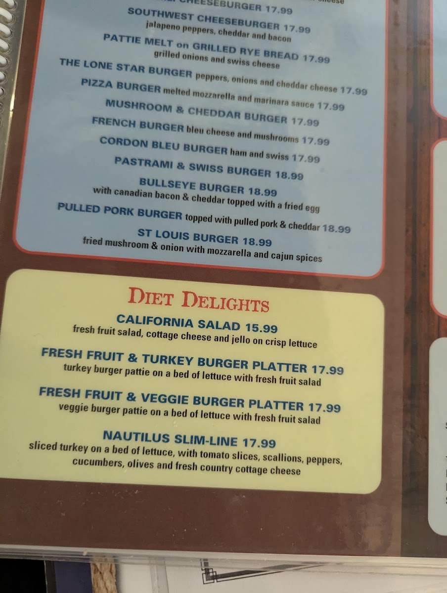 Nautilus Diner Menu - Image 3